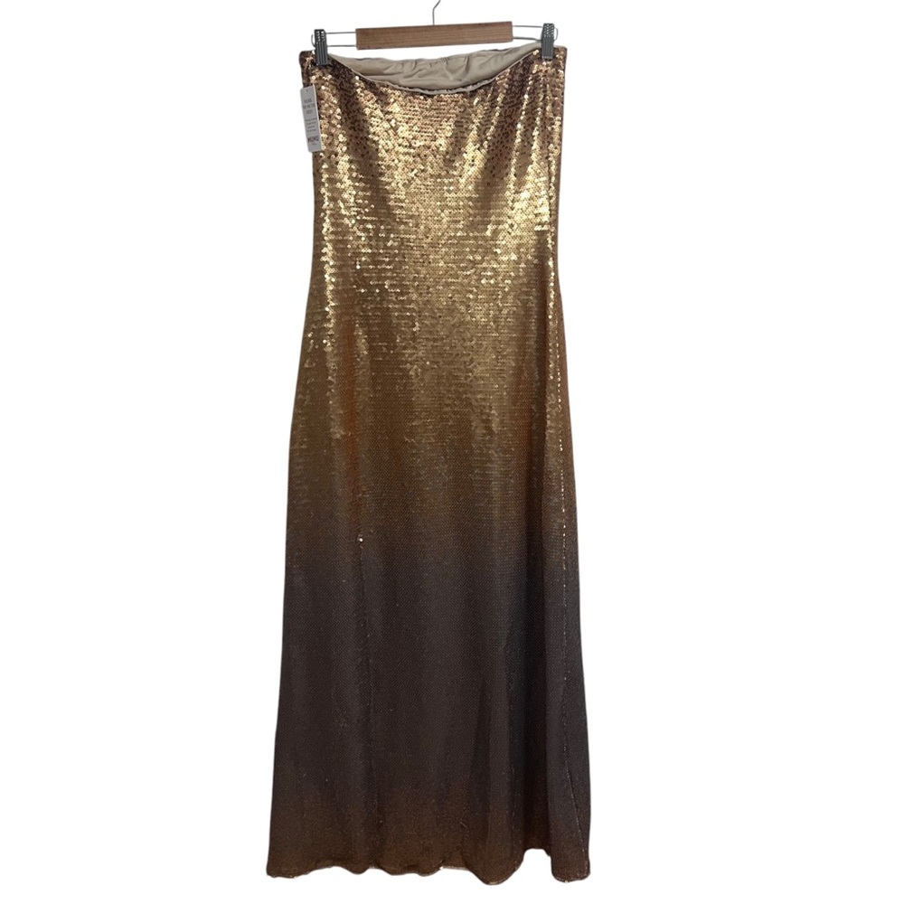 NEW NWT Show Me Your Mumu Taylor Strapless Tube Maxi Dress In Gold Ombre Sequins - Picture 7 of 12